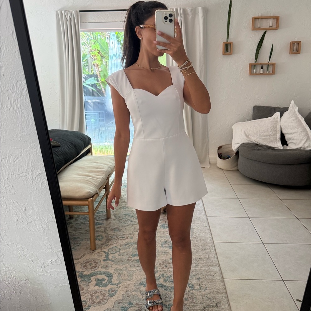 Alice + Olivia White Romper